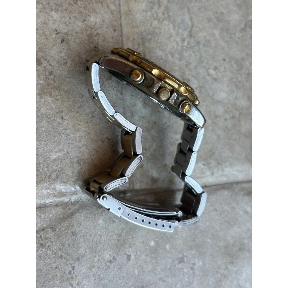 ⭐️Vtg TWO TONE CHRONOGRAPH MEN'S WATCH 